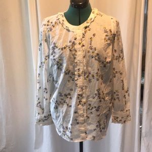 Talbots ladies ruffled blouse size L
